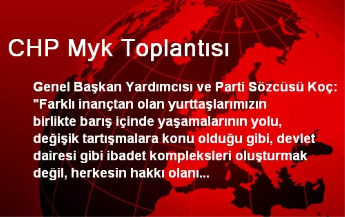 CHP Myk Toplantısı