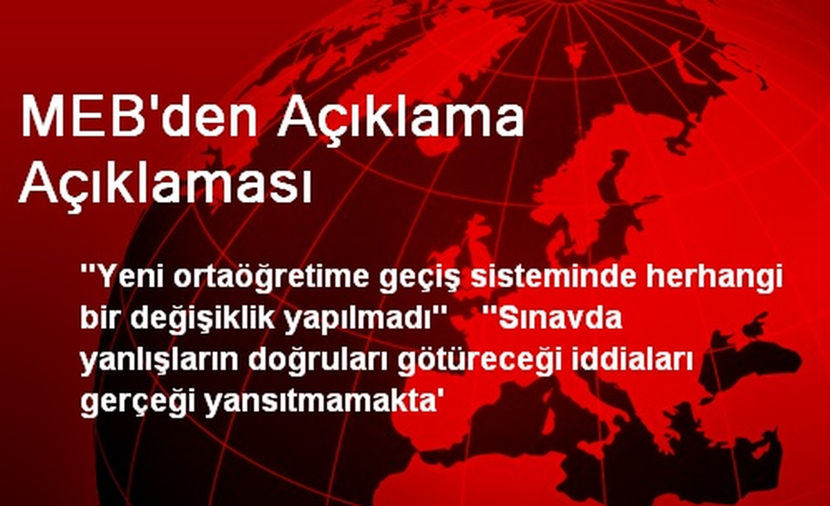 MEB\'den Açıklama Açıklaması
