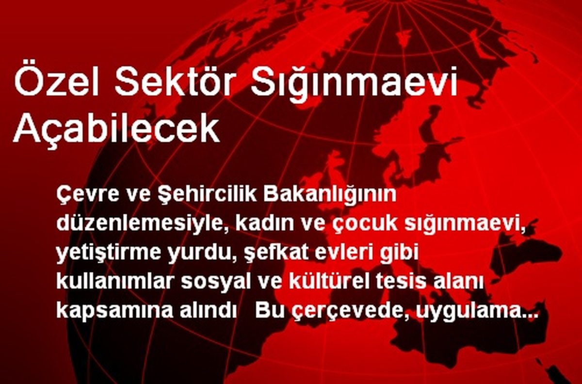 Özel Sektör Sığınmaevi Açabilecek