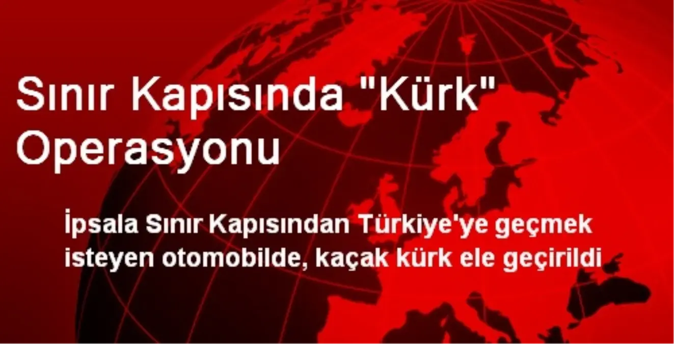 Sınır Kapısında \'Kürk\' Operasyonu