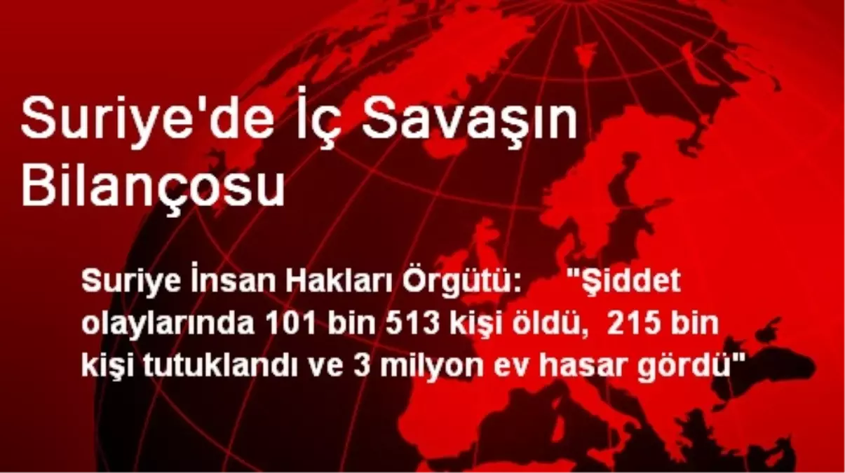 Suriye\'de İç Savaşın Bilançosu