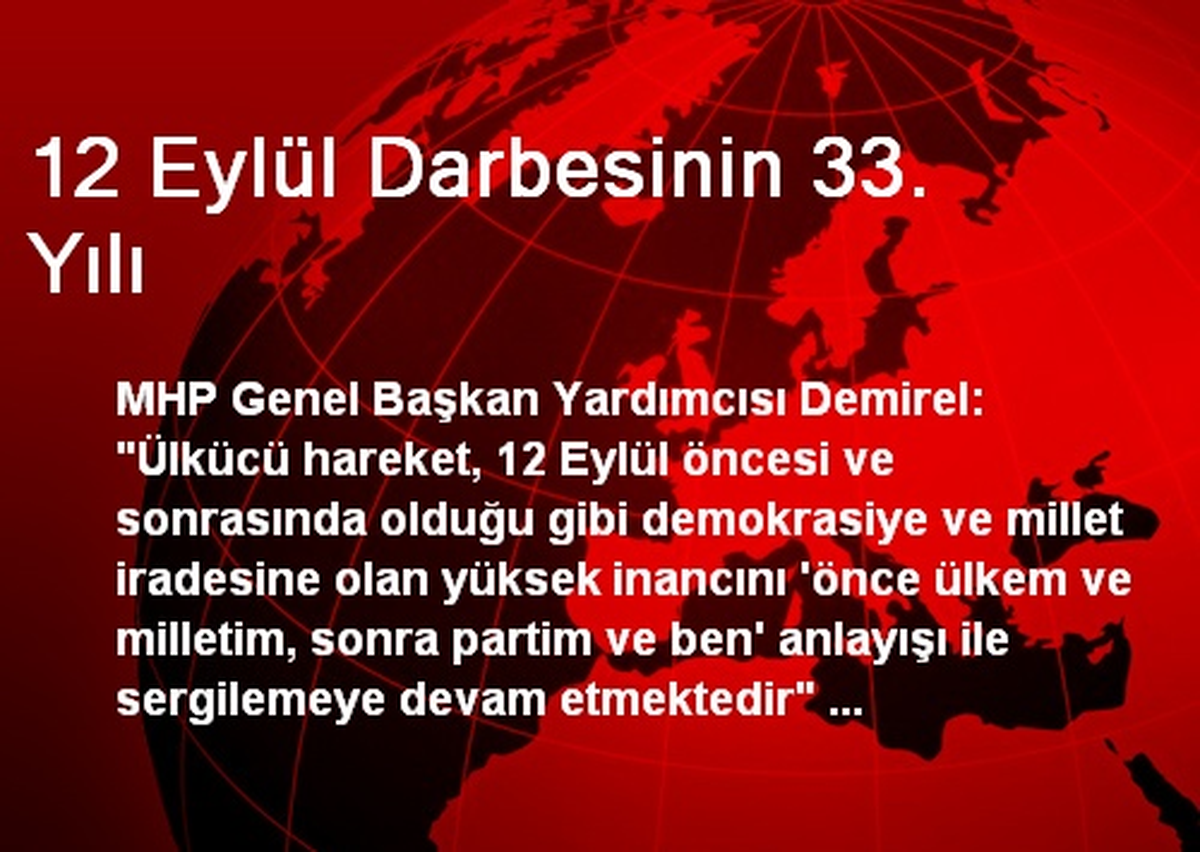 12 Eylül Darbesinin 33. Yılı