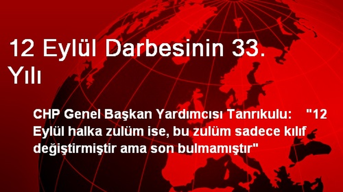 12 Eylül Darbesinin 33. Yılı