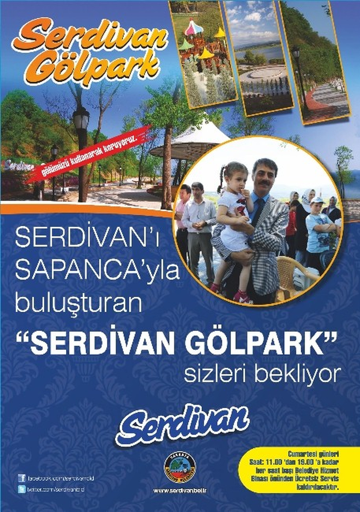 Cumartesi Günleri Serdivan Gölpark\'a Ulaşım Ücretsiz