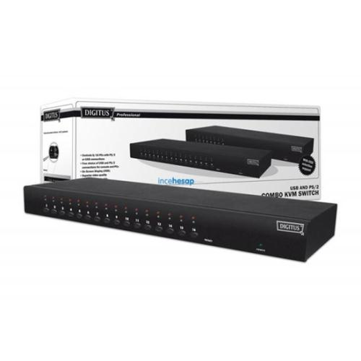 Digitus Ds-14202 16 Portlu İnchcombo İnch Ps/2 ve Usb Kvm Switch