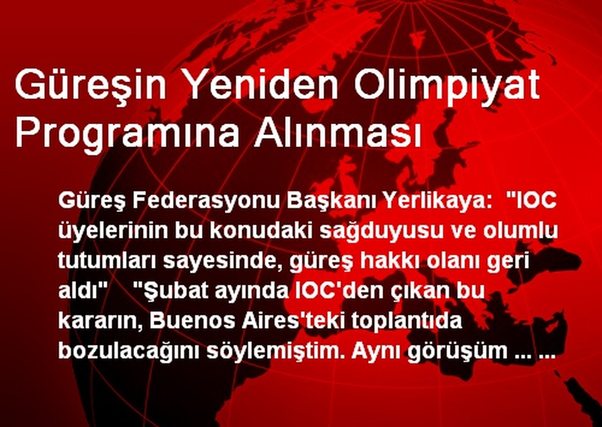 Milli Sporumuz Yeniden Olimpiyatlarda