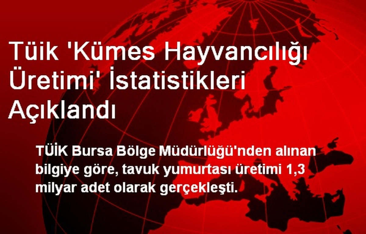 Tüik \'Kümes Hayvancılığı Üretimi\' İstatistikleri Açıklandı