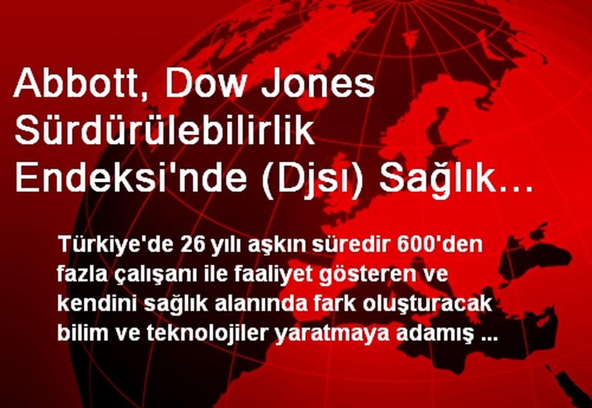 Abbott, DJSI\'nde Sağlık Sektörü Birincisi Oldu