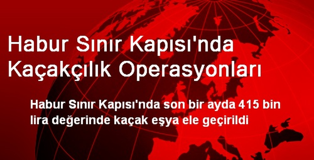 Habur Sınır Kapısı\'nda Kaçakçılık Operasyonları