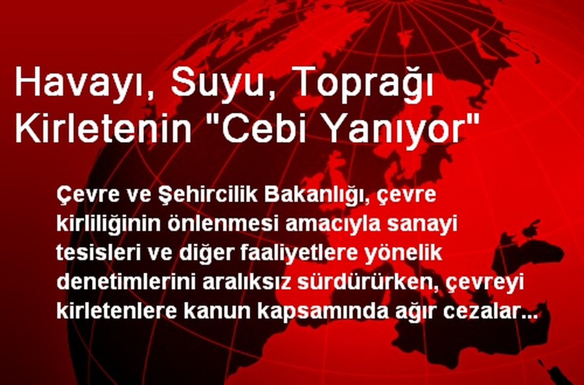 Havayı, Suyu, Toprağı Kirletenin "Cebi Yanıyor"