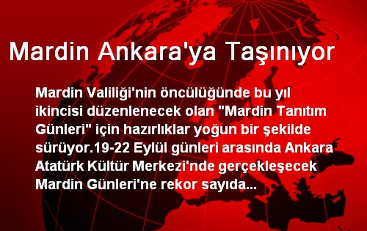 Mardin Ankara\'ya Taşınıyor
