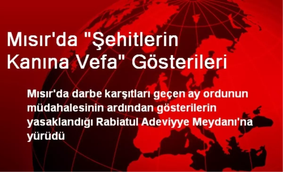 Mısır\'da "Şehitlerin Kanına Vefa" Gösterileri