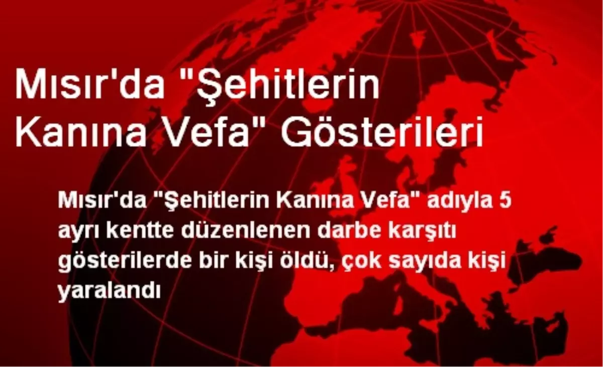 Mısır\'da "Şehitlerin Kanına Vefa" Gösterileri