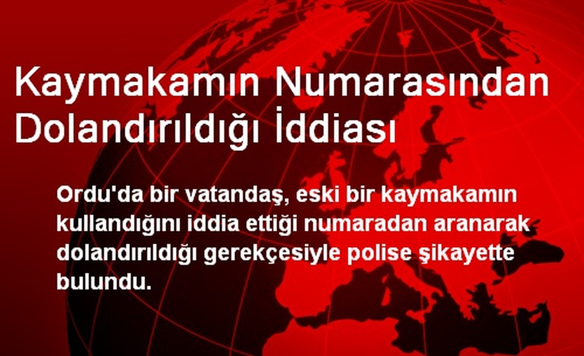 Kaymakamın Numarasından Dolandırıldığı İddiası