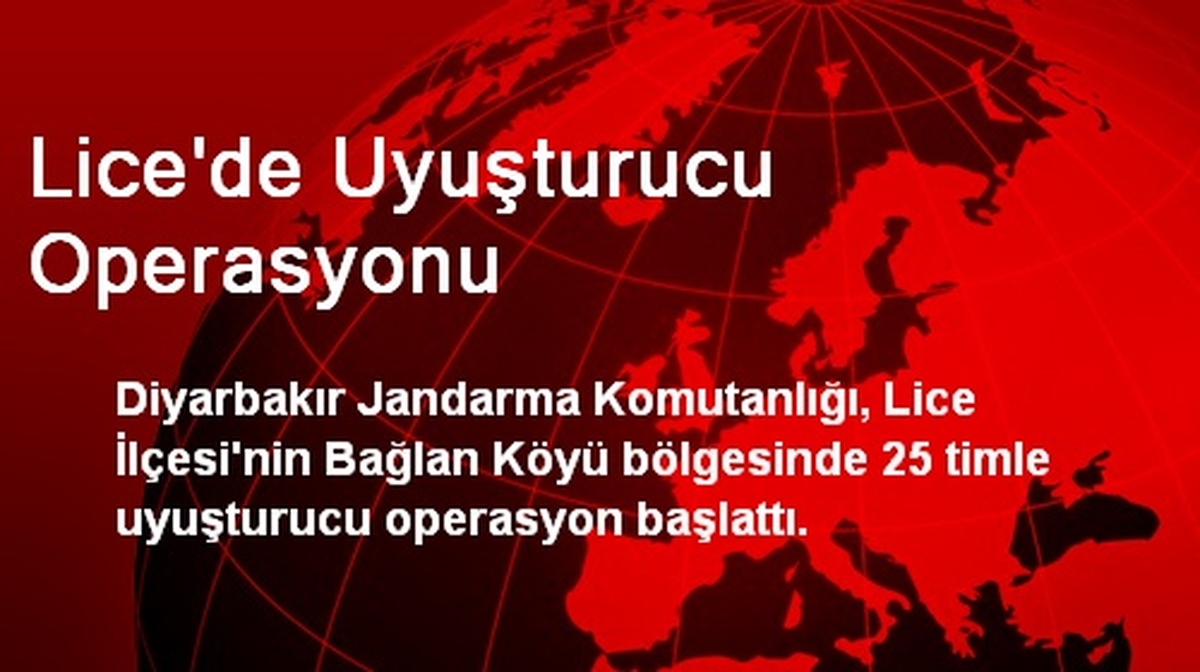 Lice\'de Uyuşturucu Operasyonu