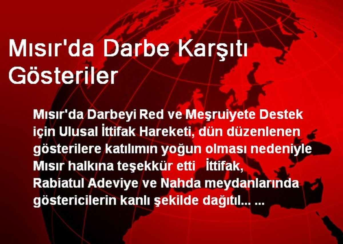 Mısır\'da Darbe Karşıtı Gösteriler