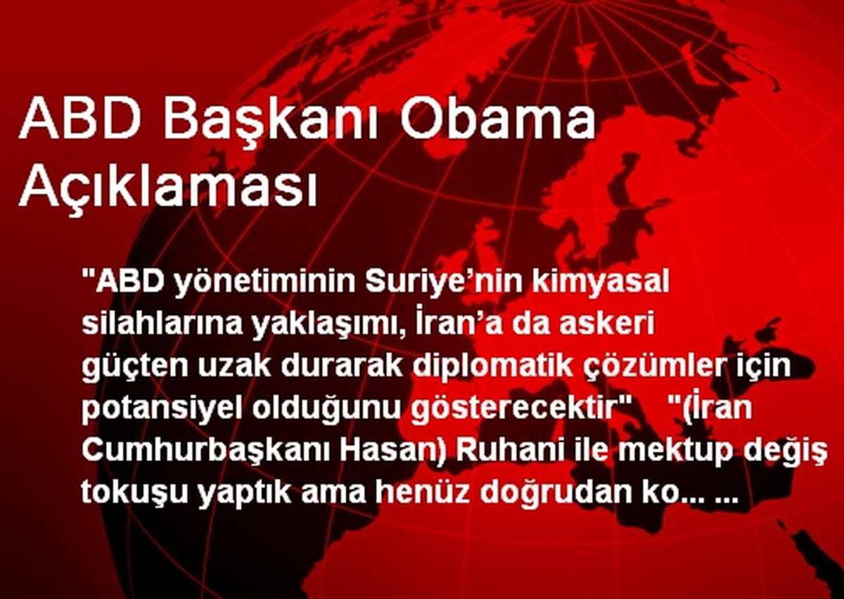 ABD Başkanı Obama Açıklaması
