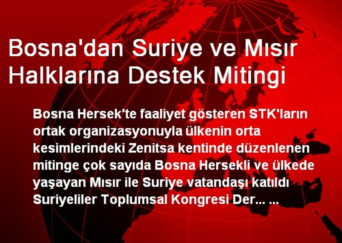 Bosna\'dan Suriye ve Mısır Halklarına Destek Mitingi