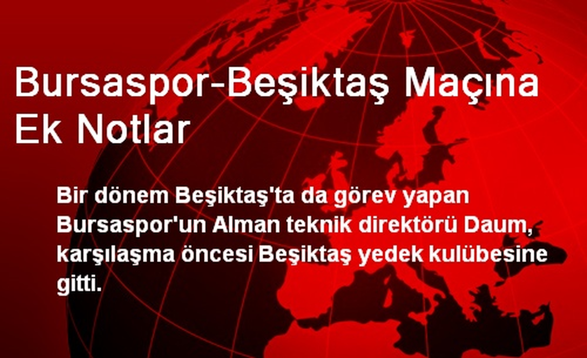 Bursaspor-Beşiktaş Maçına Ek Notlar