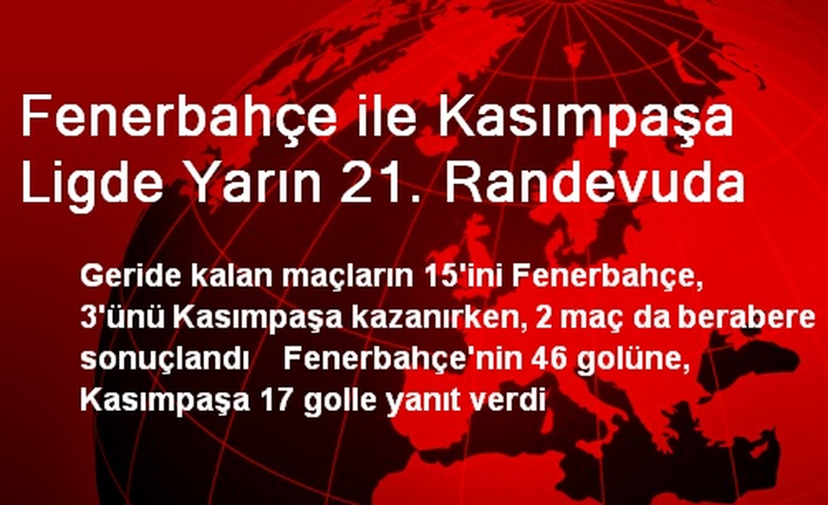 Fenerbahçe ile Kasımpaşa Ligde Yarın 21. Randevuda