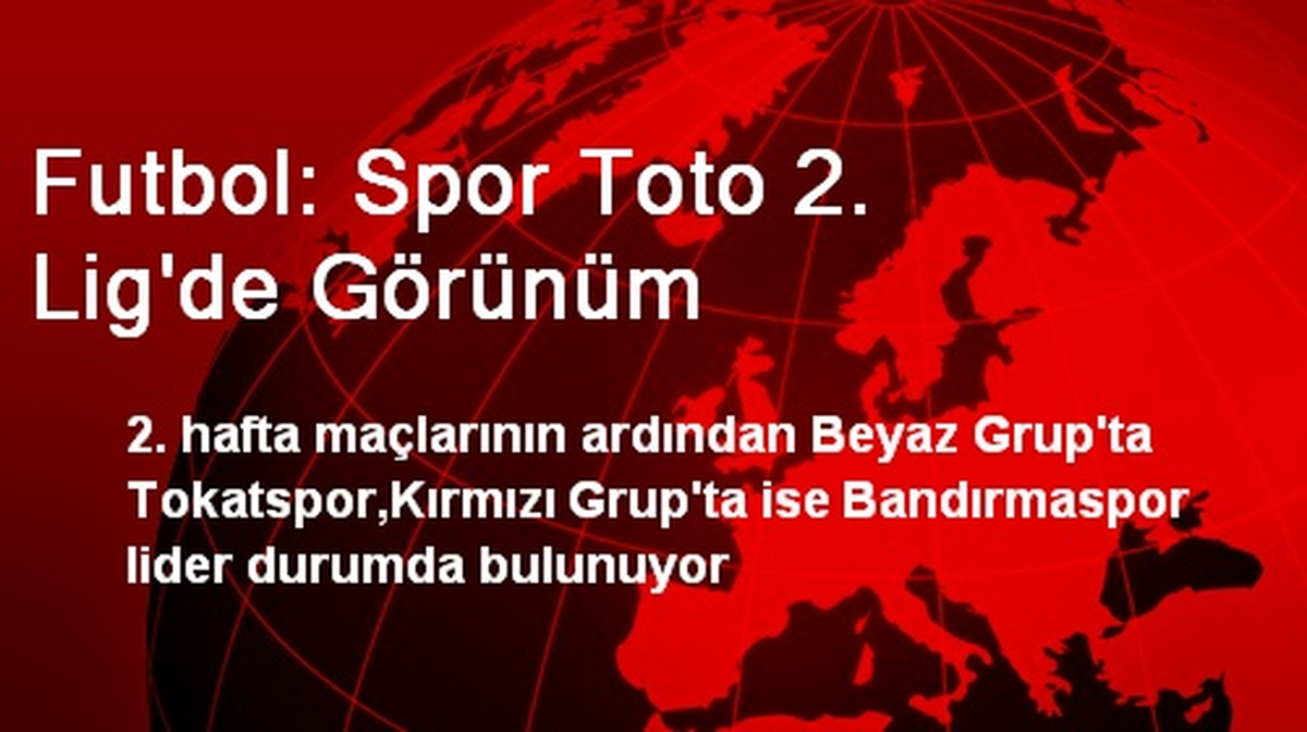 Futbol: Spor Toto 2. Lig\'de Görünüm
