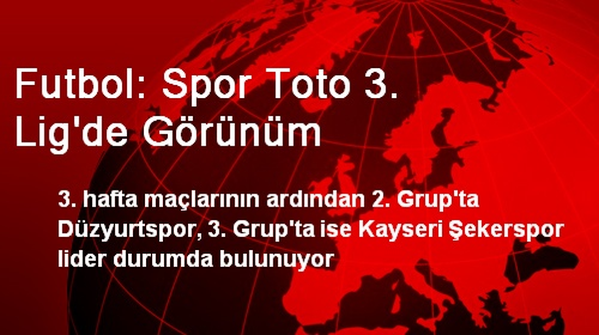 Spor Toto 3. Lig\'de Haftanın Puan Tablosu