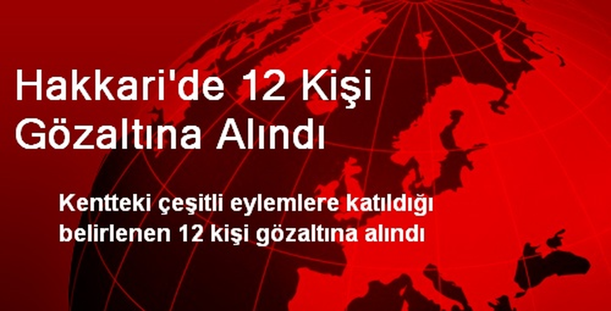 Hakkari\'de 12 Kişi Gözaltına Alındı