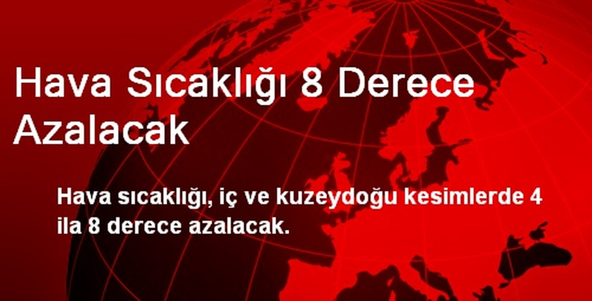 Hava Sıcaklığı 8 Derece Azalacak