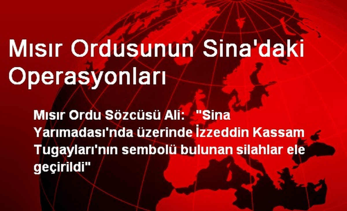 Mısır Ordusunun Sina\'daki Operasyonları