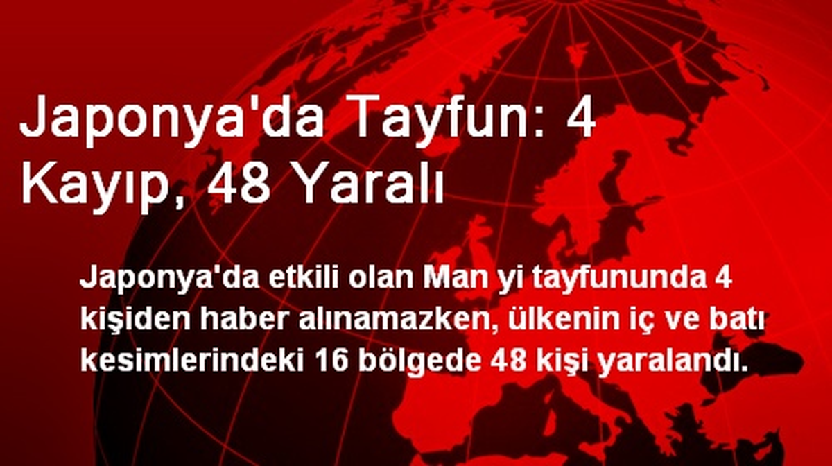 Japonya\'da Tayfun: 4 Kayıp