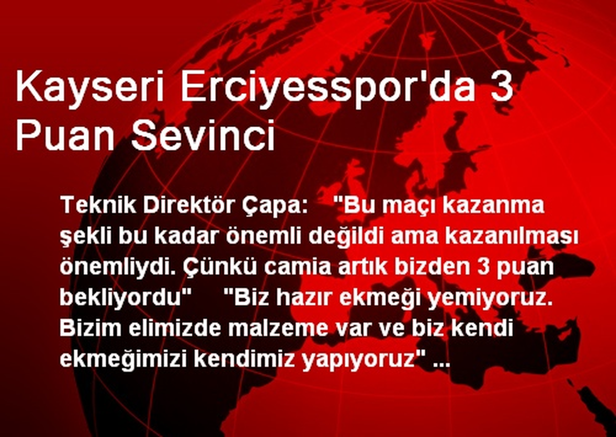Kayseri Erciyesspor\'da 3 Puan Sevinci