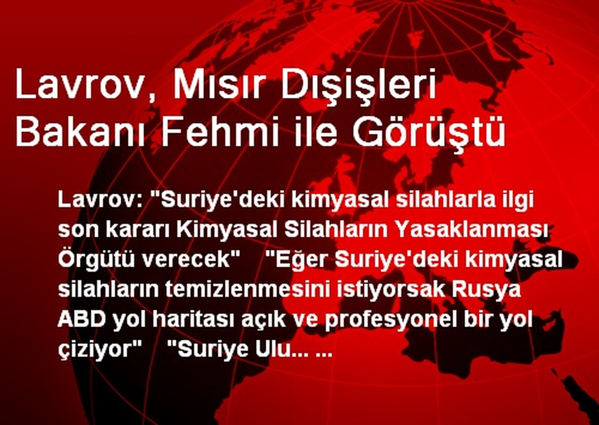 Lavrov, Mısır Dışişleri Bakanı Fehmi ile Görüştü