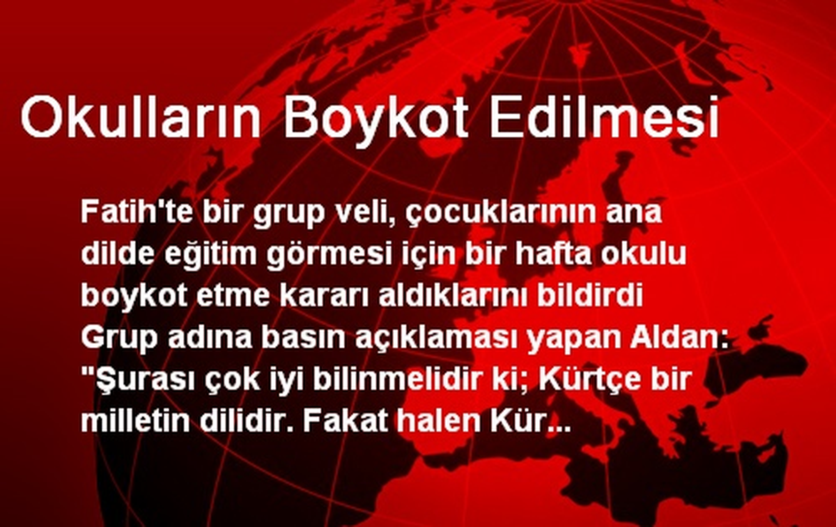Okulların Boykot Edilmesi