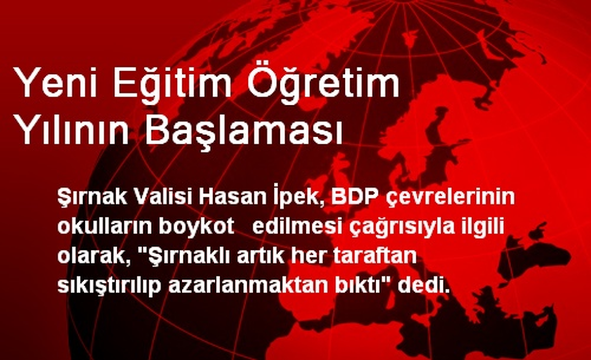 Yeni Eğitim Öğretim Yılının Başlaması