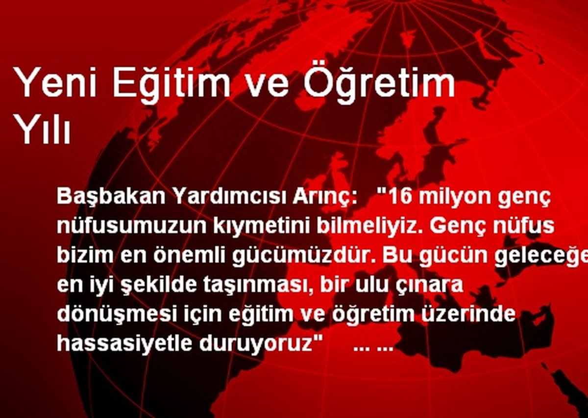 Yeni Eğitim ve Öğretim Yılı
