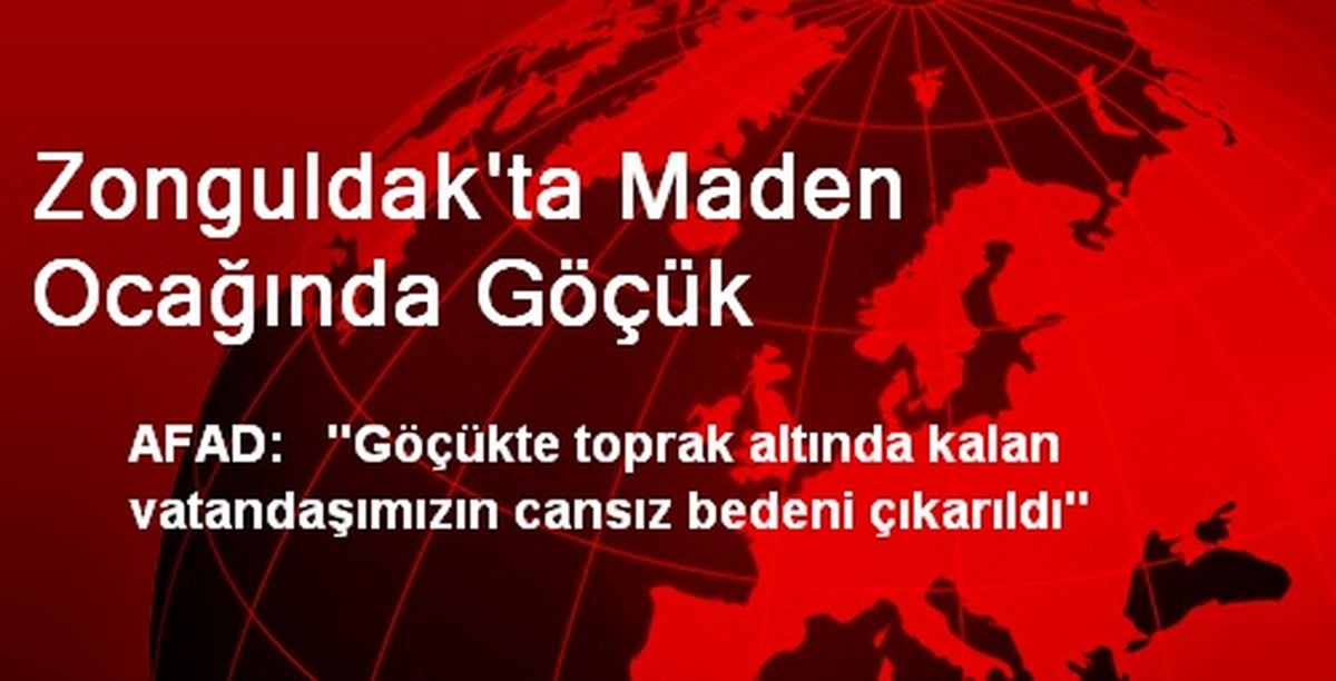 Zonguldak\'ta Maden Ocağında Göçük