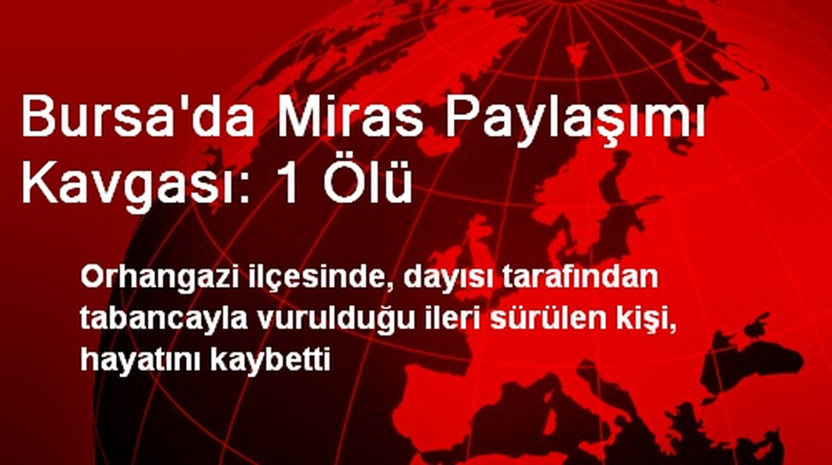 Bursa\'da Miras Paylaşımı Kavgası: 1 Ölü