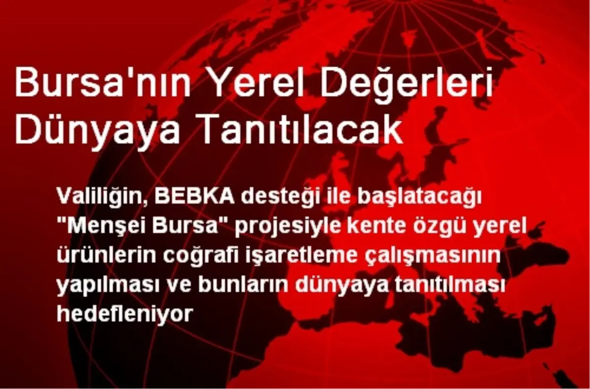 Bursa\'nın Yerel Değerleri Dünyaya Tanıtılacak