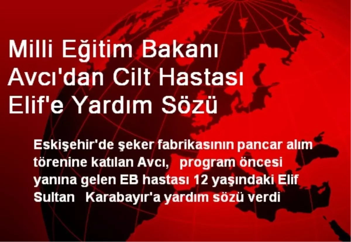 Milli Eğitim Bakanı Avcı\'dan Cilt Hastası Elif\'e Yardım Sözü