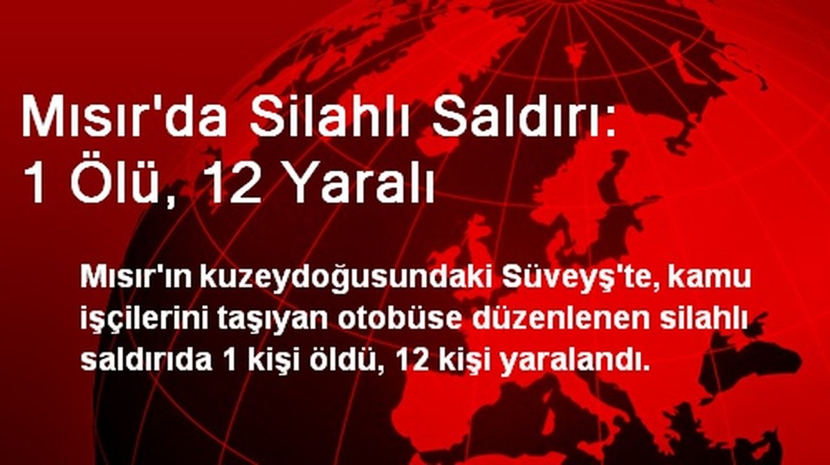 Mısır\'da Silahlı Saldırı: 1 Ölü, 12 Yaralı