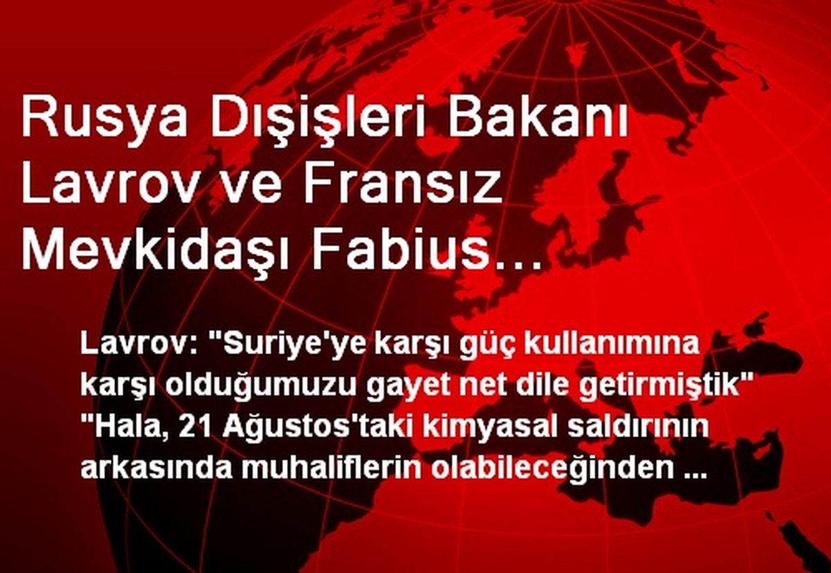Rusya ve Fransa\'nın Dışişleri Bakanları Bir Araya Geldi