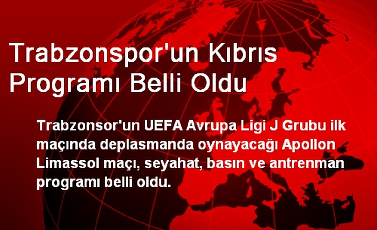 Trabzonspor\'un Kıbrıs Programı Belli Oldu