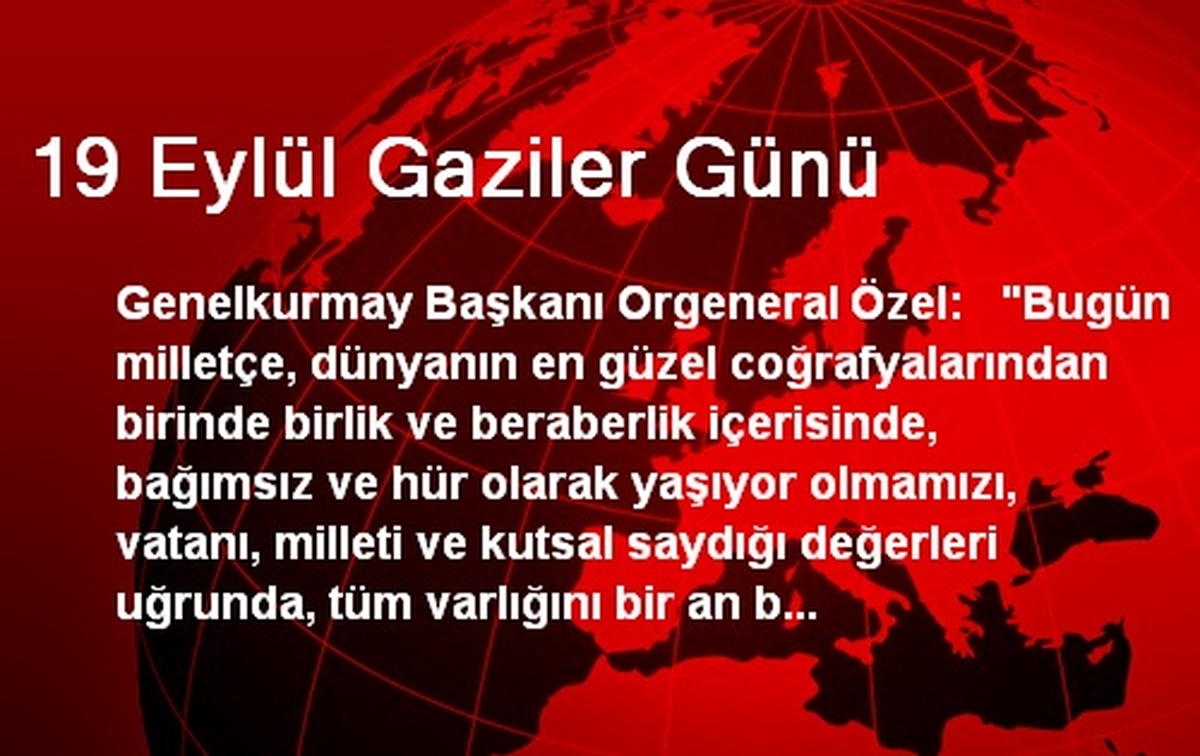 19 Eylül Gaziler Günü