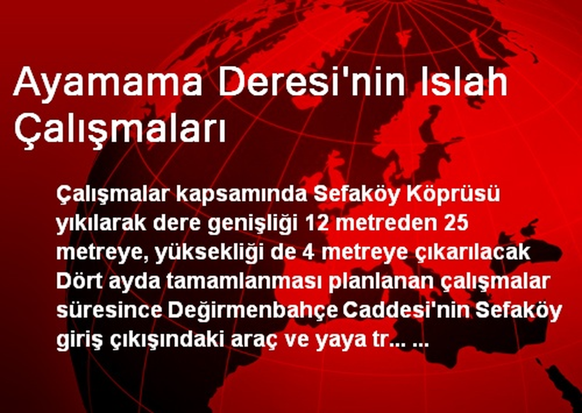 Ayamama Deresi'nin Islah Çalışmaları
