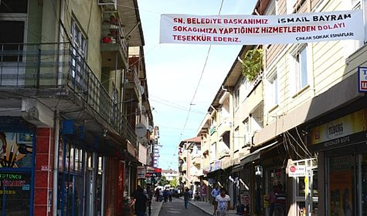 Çınlar Sokak Başkana Teşekkür Afişi Astı