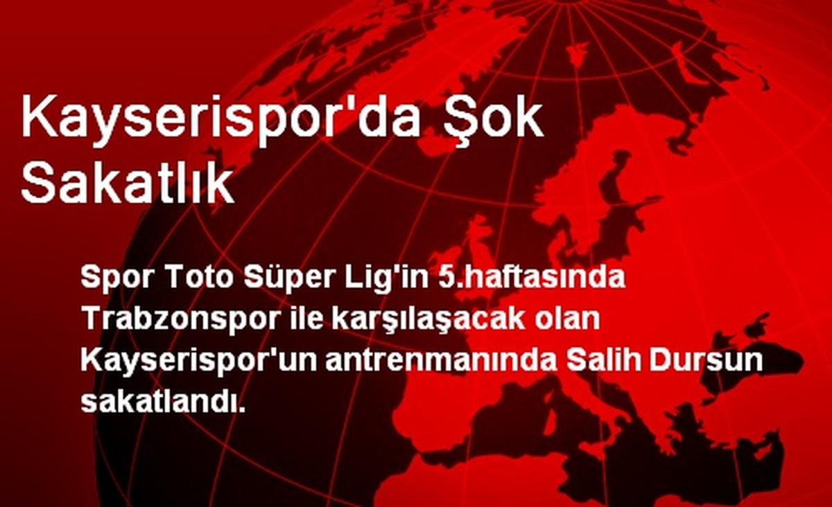 Kayserispor\'da Şok Sakatlık