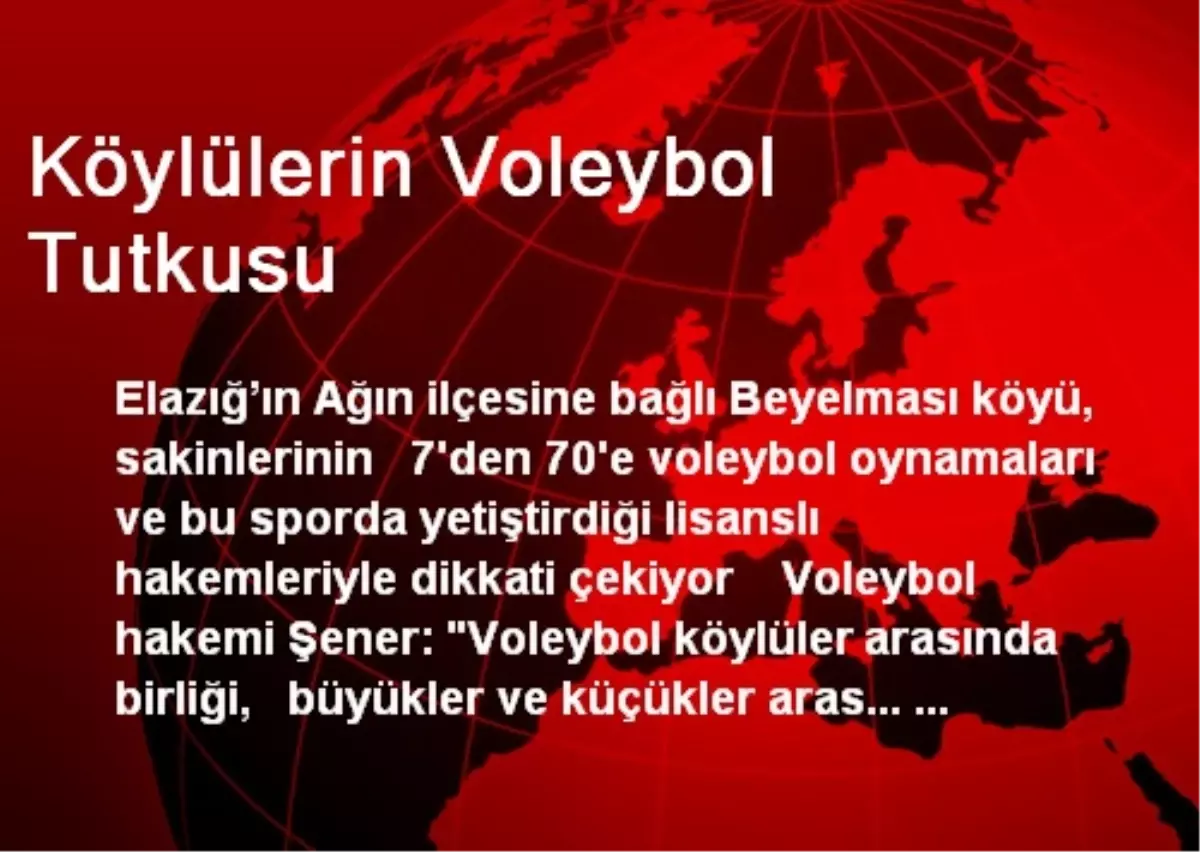 Köylülerin Voleybol Tutkusu