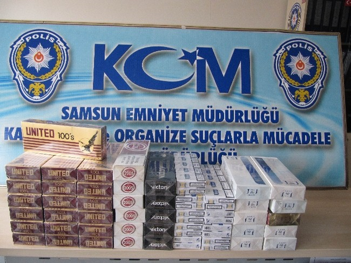 Samsun\'da Gümrük Kaçağı Sigara Ele Geçirildi