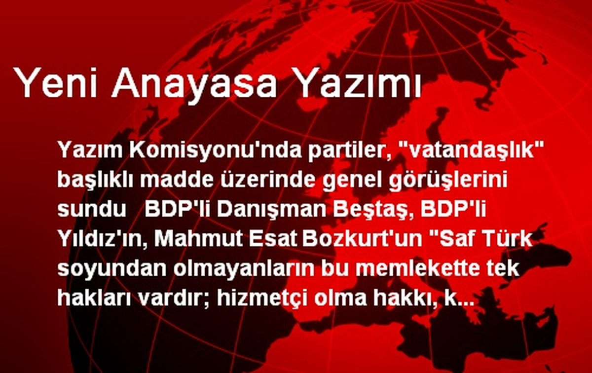 Yeni Anayasa Yazımı