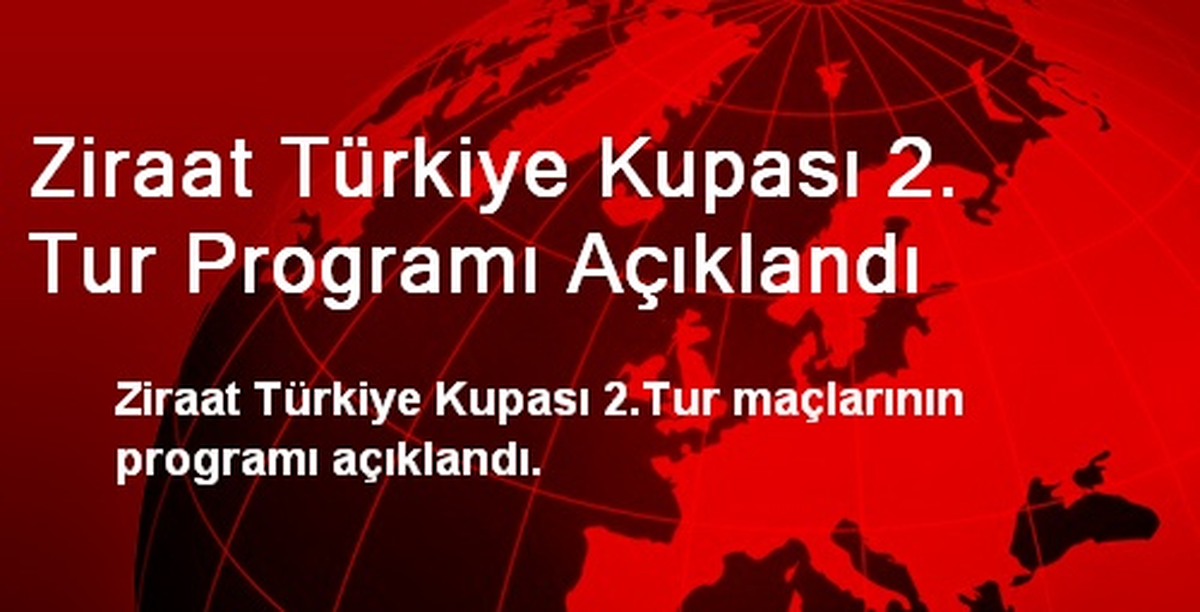 Ziraat Türkiye Kupası 2. Tur Programı Açıklandı
